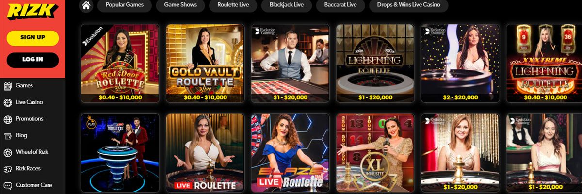 The Rizk Roulette, Blackjack & Other Table Games